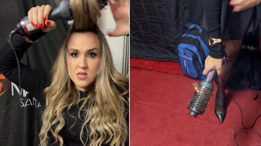 Escova modeladora pega fogo e queima cabelo de Mayara Santana antes de show em Sergipe (Foto: Reprodução Instagram)