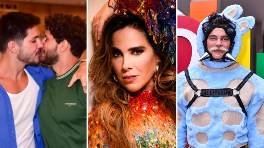 Igor Cosso e Heron Leal, Wanessa Camargo, e Carmo Dalla Vecchia na Parada LGBT+ de São Paulo — Foto: Natália Rampinelli/ Agnews e Andy Santana/BrazilNews