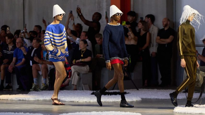 Desfile masculino de verão 2026 da Prada (Foto: Launchmetrics/Spotlight)