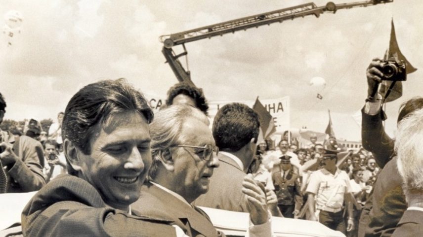 Presidente Fernando Collor acompanhado do vice-presidente Itamar Franco, em 1990 (Foto: José Cruz / Agência Brasil)