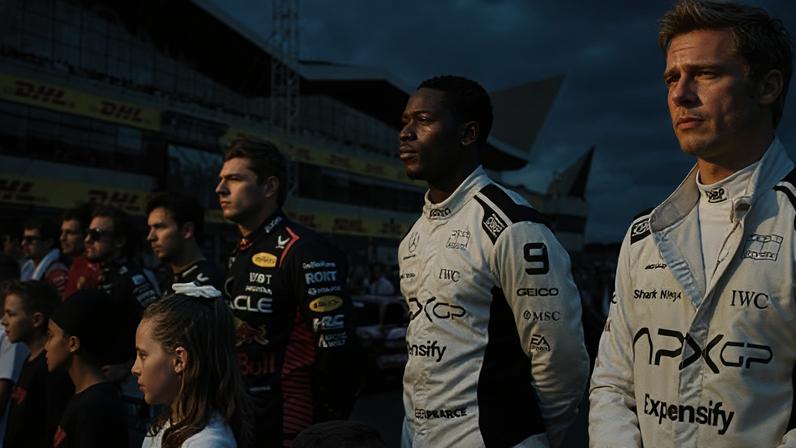 Brad Pitt aparece ao lado dos pilotos de Fórmula 1 em cena de 'F1: O Filme'