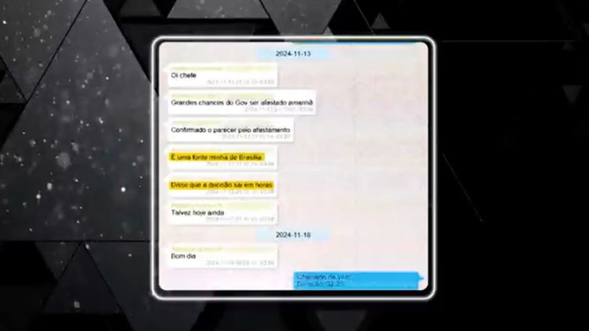 Fantástico obteve com exclusividade a troca de mensagens do monitoramento clandestino criado pelo prefeito de Palmas (Foto: Reprodução/TV Globo)