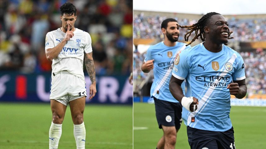 Al Hilal enfrenta o Manchester City nas oitavas de final do Mundial de Clubes — Foto: Federico PARRA / AFP; PATRICIA DE MELO MOREIRA / AFP