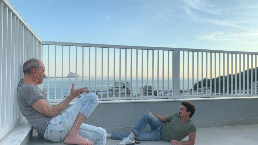 Ney Matogrosso e Jesuíta Barbosa durante a preparação do filme (Foto: Reprodução/Instagram)