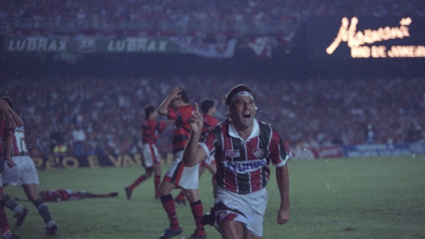 Renato Gaúcho fez o gol do título do Fluminense contra o Flamengo no Carioca de 1995 (Foto: Aníbal Philot/25.06.1995)