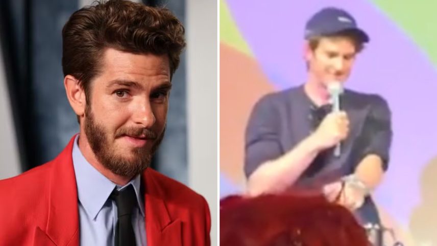 Andrew Garfield; ele no evento em que encontrou a fã — Foto: Getty Images (Foto: Getty Images)