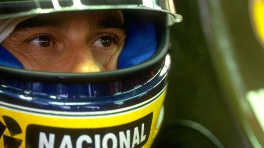 Ayrton Senna utilizando o capacete Shoei X-4 (Foto: Reprodução)