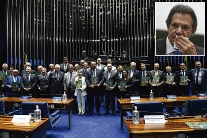 A Bancada do Boi esteve na linha de frente da derrubada do IOF, um dos pilares do ajuste de Haddad (Foto: Roque de Sá/Agência Senado e Marcelo Camargo/Agência Brasil)