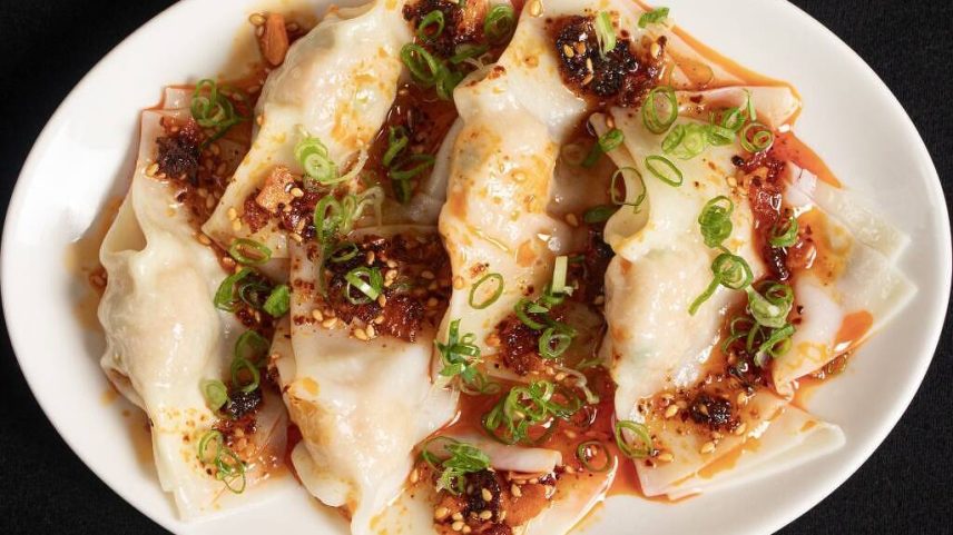 Wonton de camarão e cebolinha. Acompanha molho benitora e chile crunch. Ototo no Taste Festival, em SP - Divulgação (Foto: Divulgação)