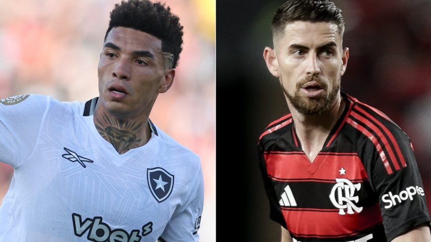 Igor Jesus, do Botafogo, e Jorginho, do Flamengo (Foto: Vítor Silva/Botafogo e Gilvan de Souza/Flamengo)