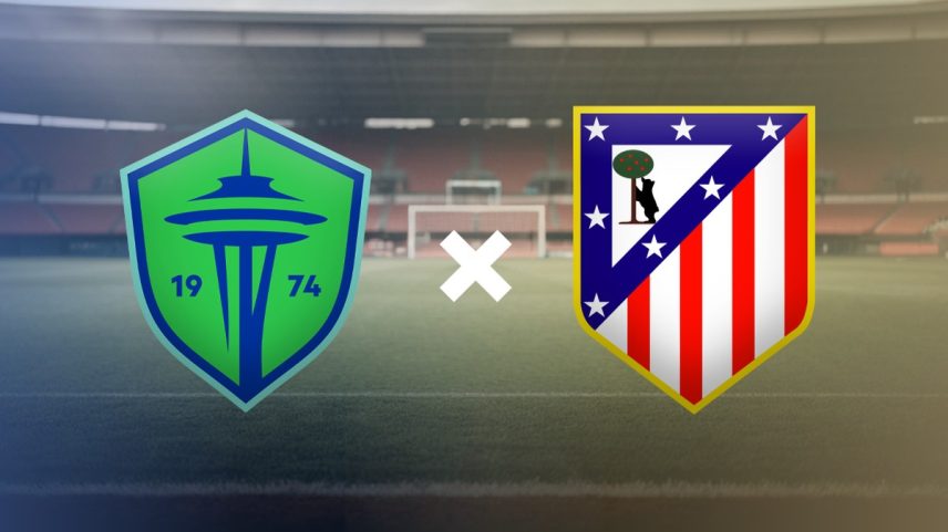 Seattle Sounders x Atlético de Madrid (Foto: Editoria de Artes)