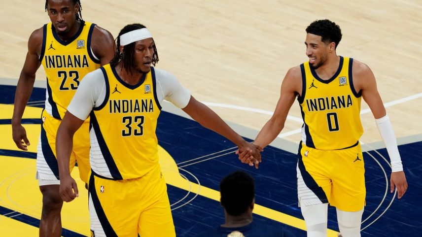 Pacers de Turner e Haliburton fizeram grande jogo (Foto: Dylan Buell/Getty Images/AFP)