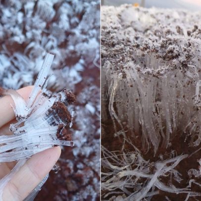 Onda de frio provoca 'agulhas de gelo' em várias cidades do Sul do Brasil