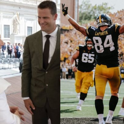 Papa se encontra com jogador da NFL e provoca rivalidade entre torcedores dos Bears