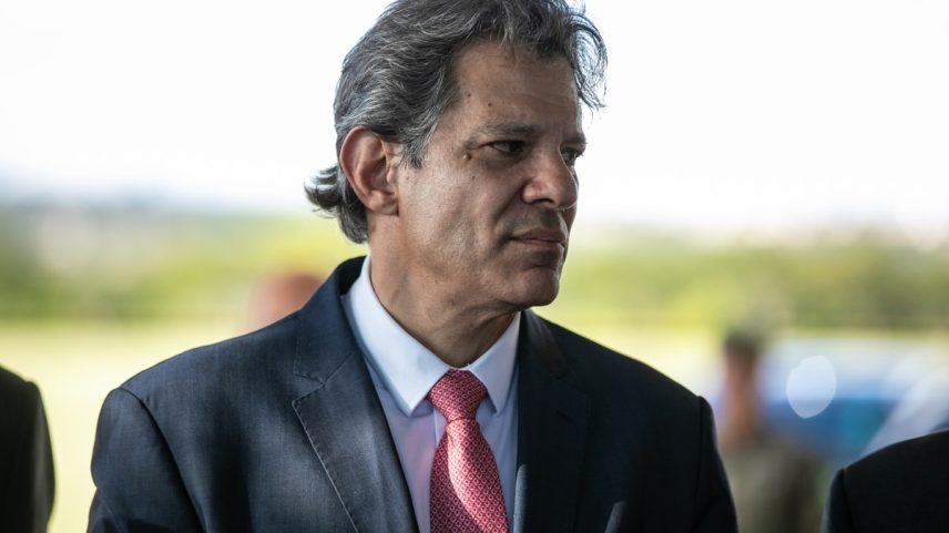 Ministro Fernando Haddad após reunião do Palácio da Alvorada sobre IOF (Foto: Brenno Carvalho / Agência O Globo)