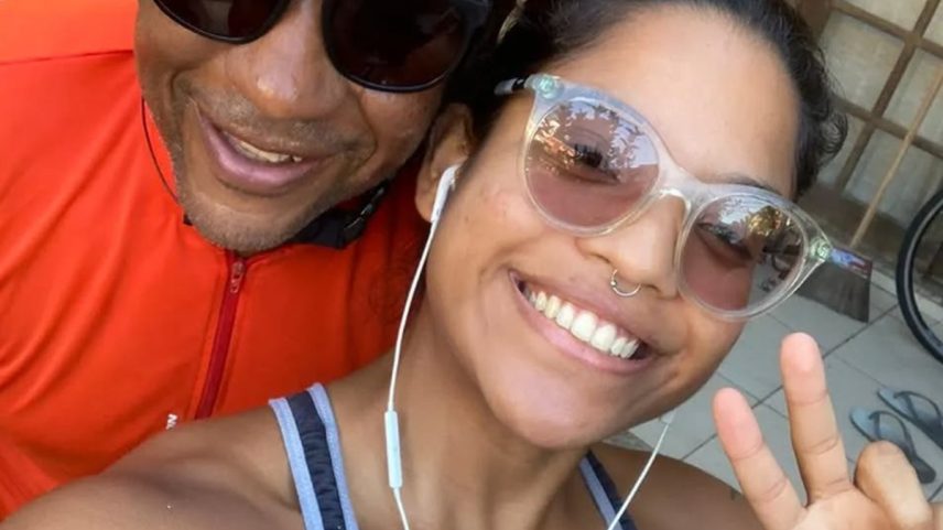 Juliana Marins e o pai, Manoel Marins, em foto publicada no Instagram (Foto: Reprodução)