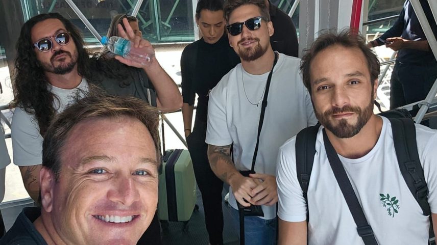 Pedro Siqueira (Massa), Gerônimo Athuel (Ocyá), Ana Paula Souza, Victor Lima (Trégua), Pedro Coronha (Koral) e Elia Schramm (Babbo) (Foto: Divulgação)