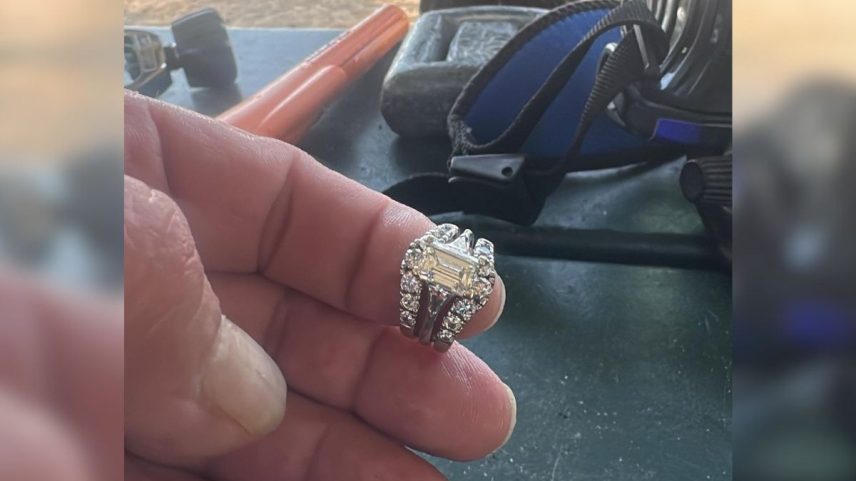 Mergulhador encontra e devolve anel de diamante de 115 anos perdido em lago nos EUA (Foto: Reprodução/Facebook)