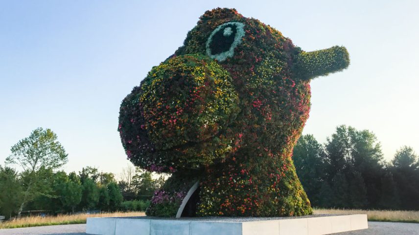 Escultura Split-Rocker de Jeff Koons em Glenstone. (Foto: The Washington Post via Getty Images)