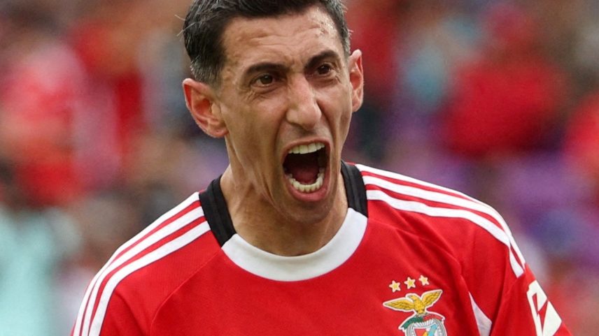 Di María comemora gol marcado pelo Benfica contra o Auckland City no Mundial (Foto: NATHAN RAY SEEBECK/IMAGN IMAGES via Reuters)