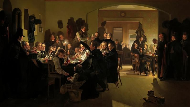 Artists in Finck’s Coffee-House in Munich