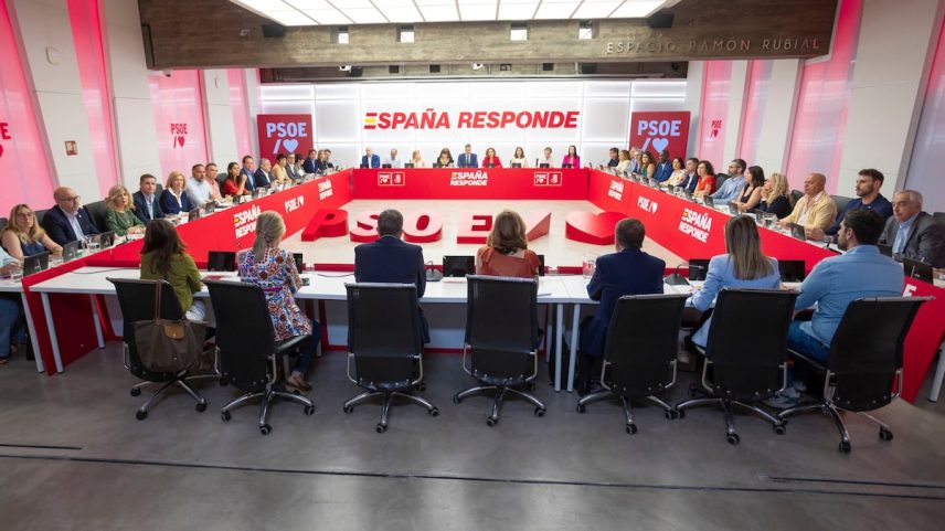 Reunião da Executiva Federal do partido celebrada em 16 de junho na rua Ferraz, em Madrid. (Foto: Eva Ercolanese)