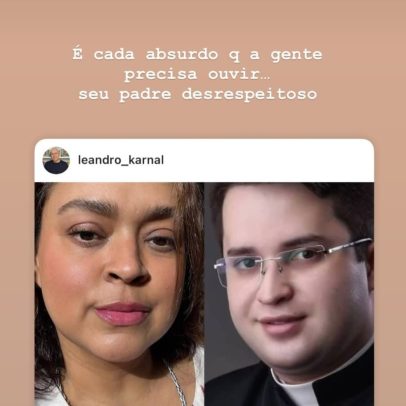 Bela Gil critica padre por intolerância religiosa e classifica como 'absurdo'