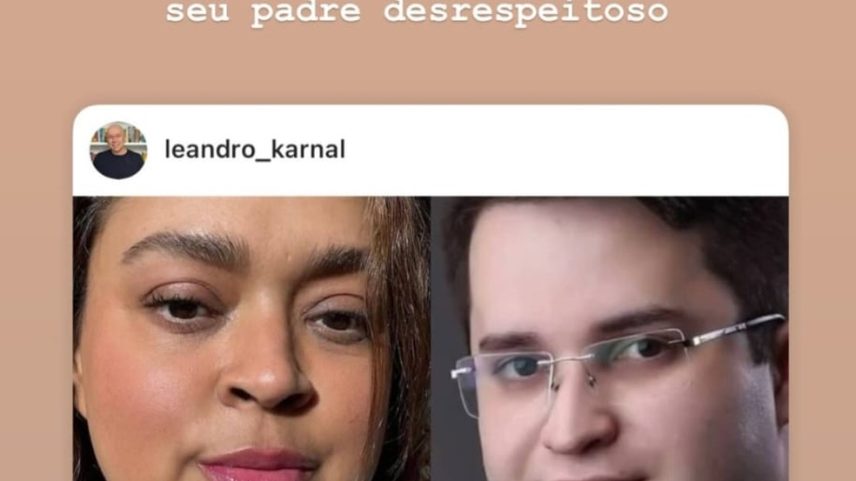 Postagem foi feita nas redes sociais por Bela Gil, irmã de Preta Gil, em relação ao padre investigado por intolerância religiosa (Foto: Redes sociais)