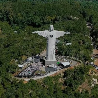 Cidade gaúcha de 23 mil habitantes inaugura imponente Cristo maior que o do Rio