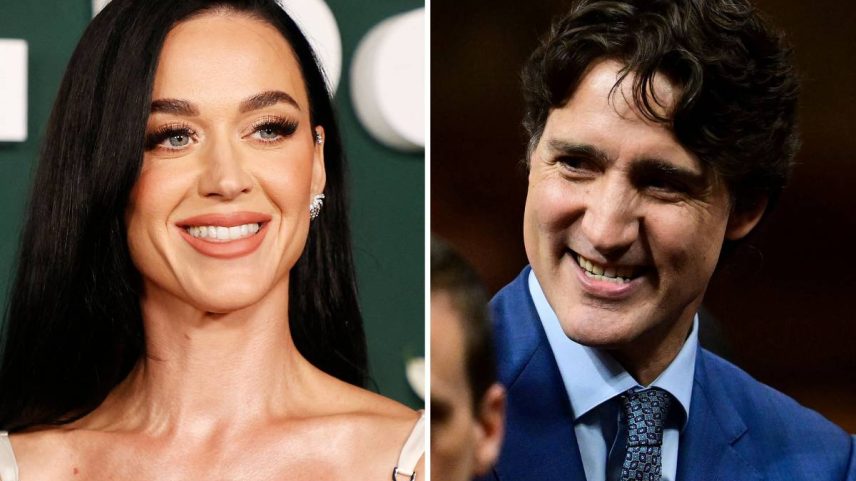 A cantora Katy Perry e o ex-primeiro-ministro canadense Justin Trudeau (Foto: Reprodução)