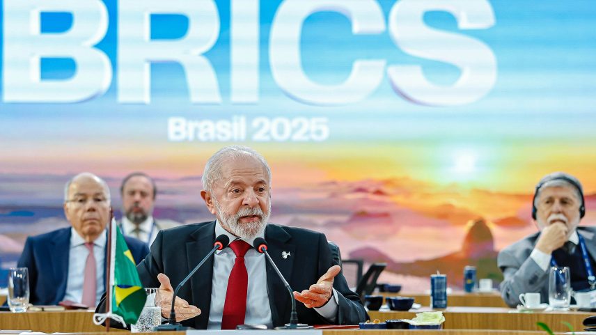 Presidente Luiz Inácio Lula da Silva durante discurso na reunião do Brics (Foto: Ricardo Stuckert/PR/Divulgação)