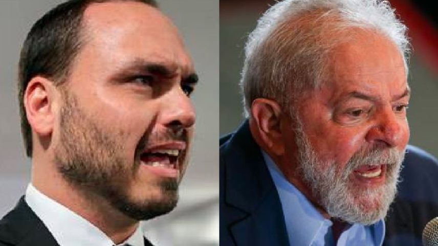 Carlos Bolsonaro fala em governo que aumenta imposto e prejudica população mais pobre (Foto: Sérgio Lima/AFP e Alexandre Schneider/Getty Images/Reprodução)