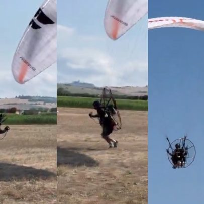 Viúva registra últimos momentos do primeiro homem a saltar da estratosfera antes do acidente