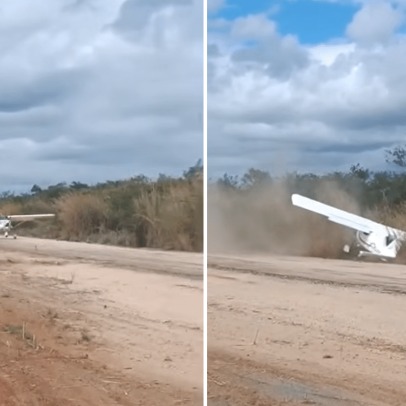 Ultraleve se descontrola durante pouso e colide com arbustos no Ceará