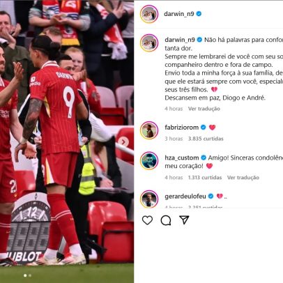 Jogadores do Liverpool prestam homenagem emocionante a Diogo Jota