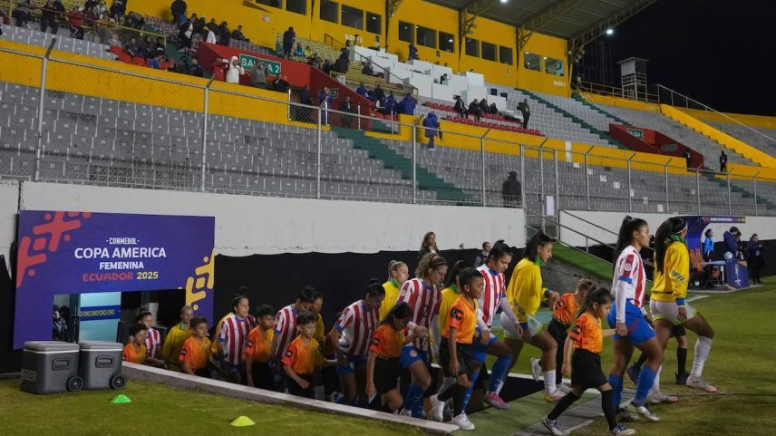 Jogo da Copa América entre Paraguai e Brasil, em Quito (Equador), no dia 22 de julho de 2025. (Foto: Dolores Ochoa/AP)