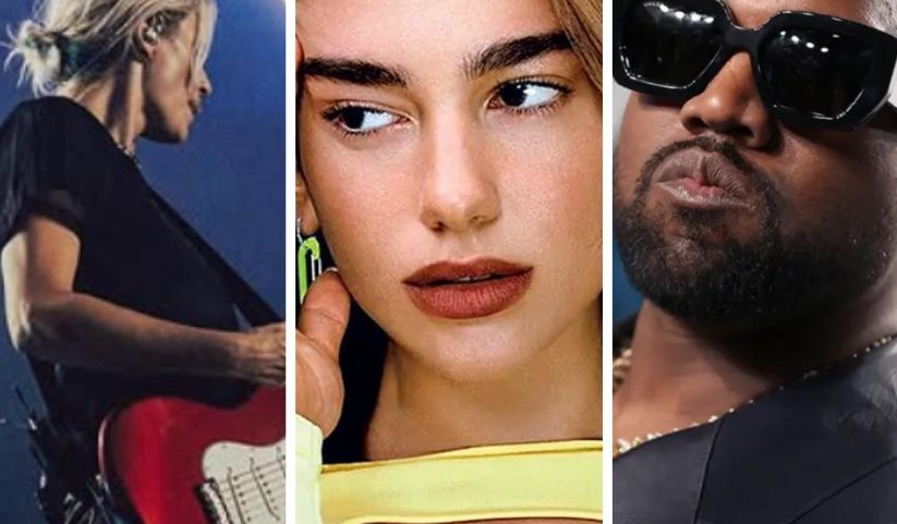 Linkin Park, Dua Lipa e Kanye West são aguardados em novembro no Brasil (Foto: Montagem/Instagram/Getty Images)