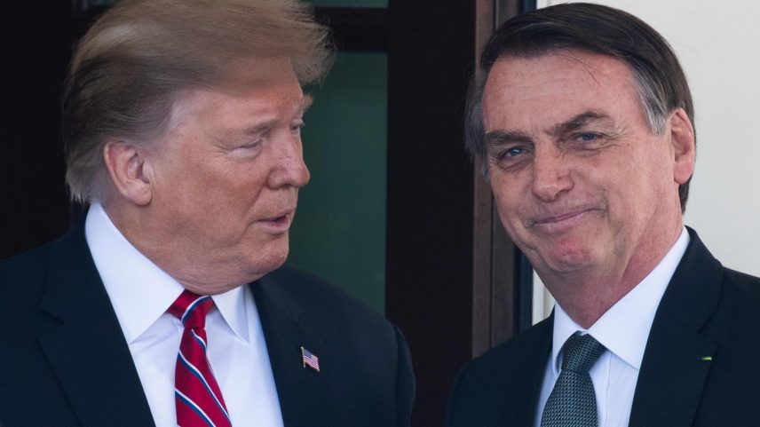 Trump e Bolsonaro — Foto: Jim Watson/AFP