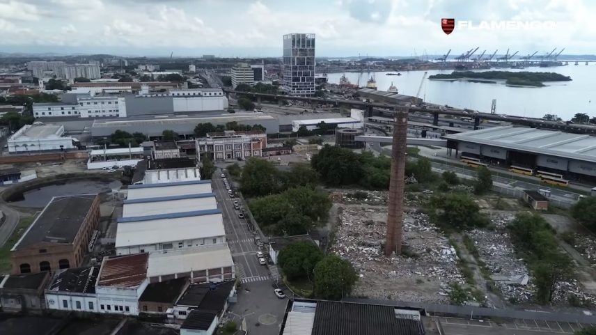 Terreno do Gasômetro, adquirido pelo Flamengo para construção de seu futuro estádio (Foto: Divulgação/Flamengo)