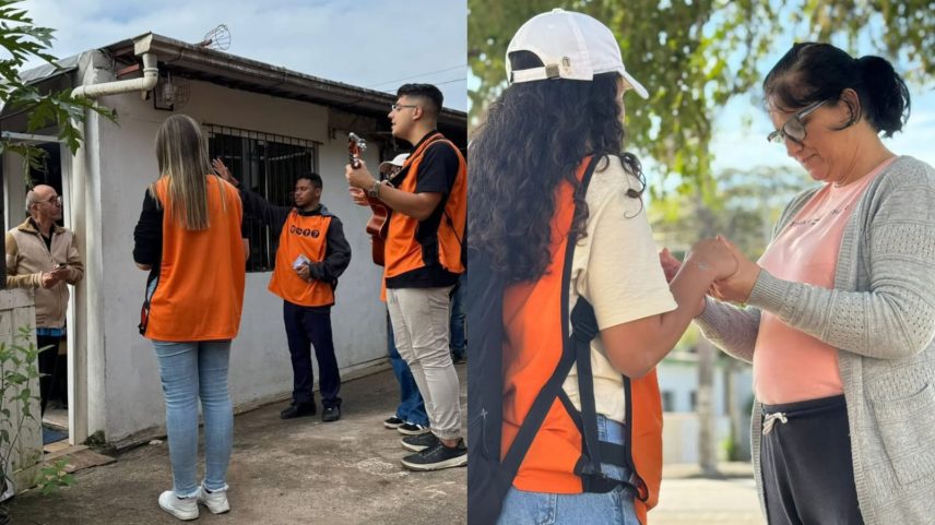 Alunos de um centro de treinamento missionário evangelizaram em Blumenau. (Foto: Instagram/CIADESCP)