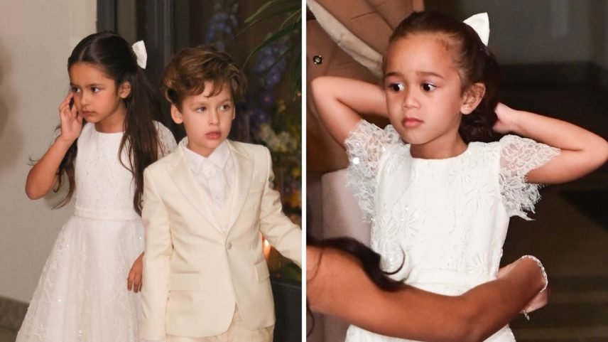 Filhos de Eder Militão e Tainá Castro aparecem juntos no casamento dos pais em São Paulo (Foto: Leo Franco e Natália Rampinelli/ Agnews | Manu Scarpa/Brazilnews)
