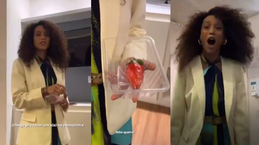 Taís Araújo rejeita 'morango do amor' nos bastidores de 'Vale Tudo' e diverte com motivo inusitado (Foto: Reprodução/Instagram)