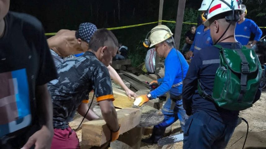 Acidente em mina de ouro deixa 18 pessoas soterradas na Colômbia (Foto: Colombian National Mining Agency / AFP)