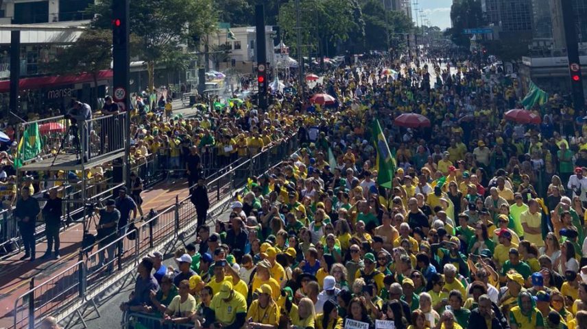 Evento de bolsonaristas na avenida Paulista neste domingo, 29, foi esvaziado (Foto: Laísa Dall'Agnol/VEJA)