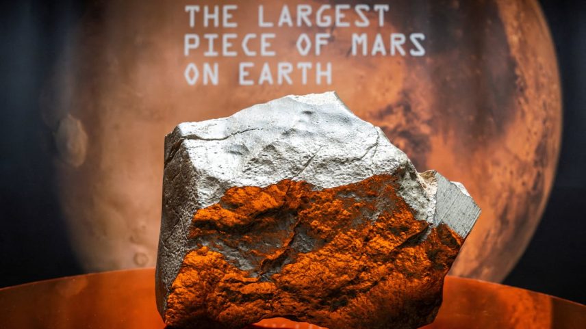 O meteorito marciano vendido em Sotheby's por mais de 4,5 milhões de euros, na quinta-feira passada. (Foto: Eduardo Munoz/REUTERS)