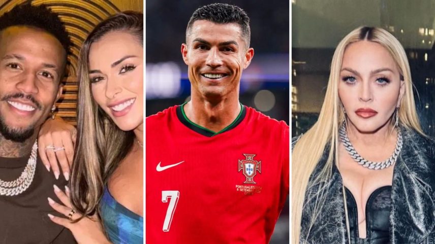 Éder e Tainá Militão, Cristiano Ronaldo e Madonna (Foto: Reprodução)