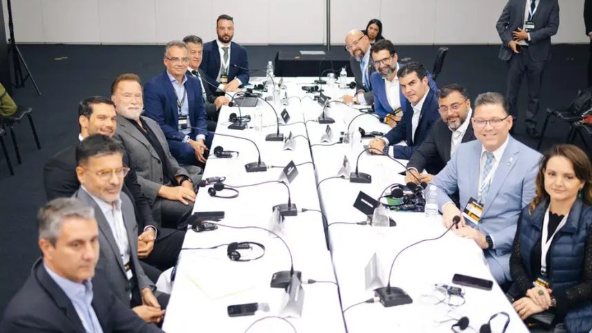 Reunião debateu sobre economia e meio ambiente durante evento em São Paulo (Foto: Jonathan de Lima Pinto/Agência Pará)