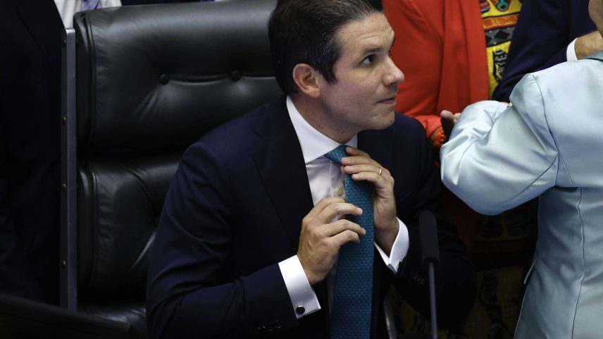 Presidente da Câmara, Hugo Motta (Republicanos-PB), durante sessão plenária (Foto: Pedro Ladeira - 1.fev.25/Folhapress)