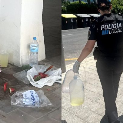 Polícia espanhola flagra venda ilegal de drinks preparados no chão da praia
