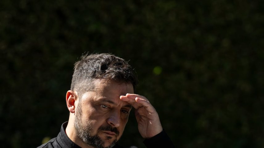 Presidente ucraniano, Volodímir Zelenski, no dia 3 de julho de 2025, no município dinamarquês de Aarhus. (Foto: Martin Sylvest Andersen/Getty Images)